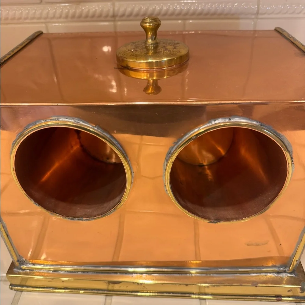 Vintage Copper And Brass Wine Chiller 2 Bottle Handmade One of a Kind!